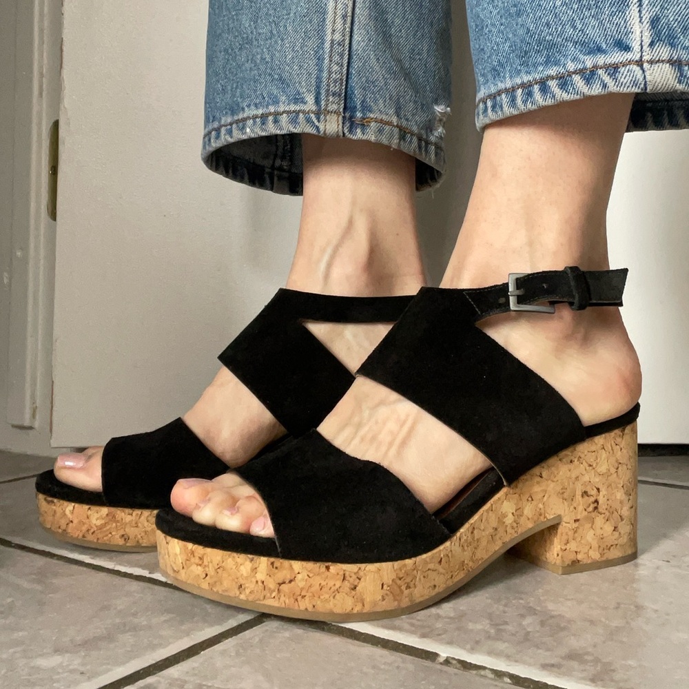 Coclico Suede Cork Platform Sandals